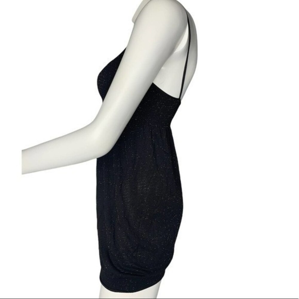 Black gold metallic sleeveless dress spaghetti strap MCM - Picture 2 of 6